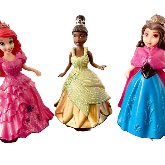 Set of THREE Disney Princess Collection Cake Toppers Mini Keepsake Dolls 3.5" - Picture 2 of 5